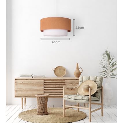 Duolla - Candeeiro suspenso BOHO 1xE27/40W/230V diâmetro 45 cm bege/branco