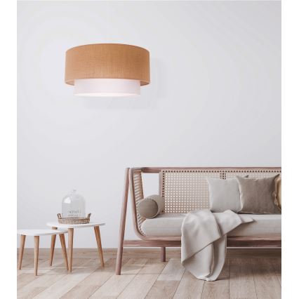 Duolla - Candeeiro suspenso BOHO 1xE27/40W/230V diâmetro 45 cm bege/branco