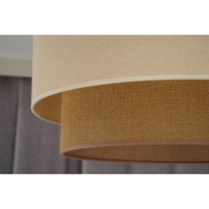 Duolla - Candeeiro suspenso BOHO 1xE27/40W/230V diâmetro 45 cm creme/castanho