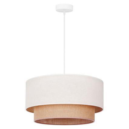 Duolla - Candeeiro suspenso BOHO 1xE27/40W/230V diâmetro 45 cm creme/castanho