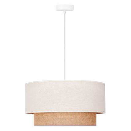 Duolla - Candeeiro suspenso BOHO 1xE27/40W/230V diâmetro 45 cm creme/castanho