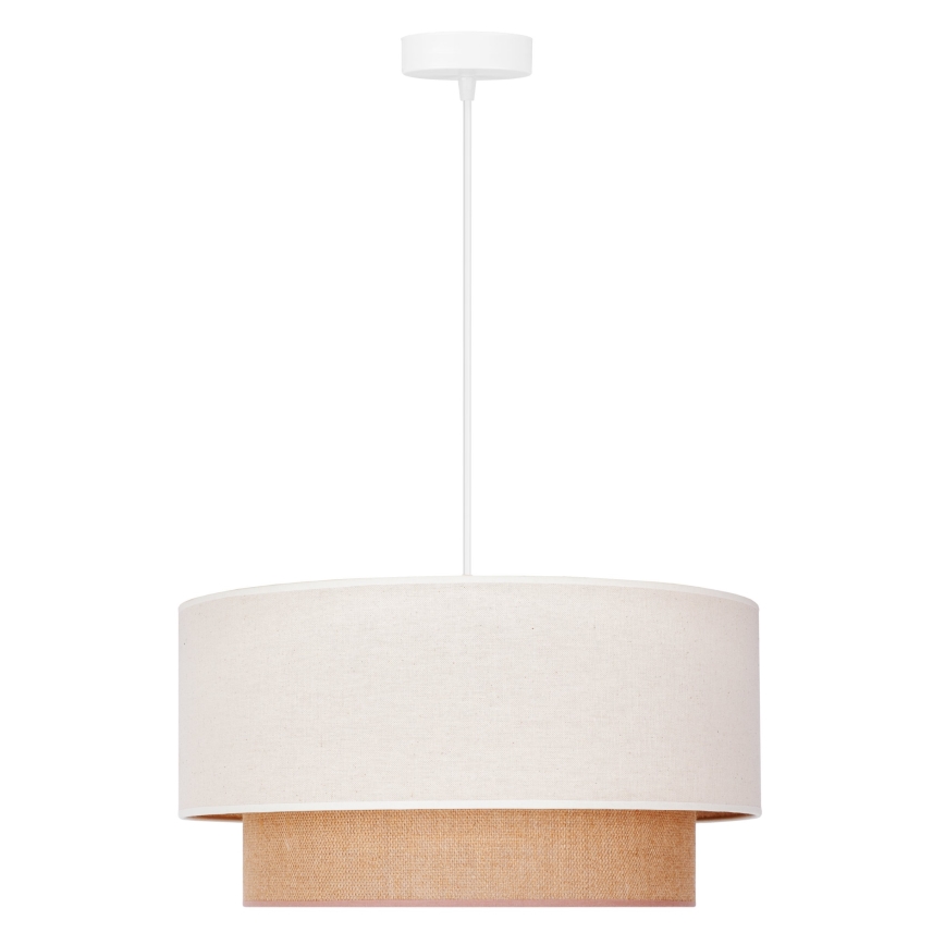 Duolla - Candeeiro suspenso BOHO 1xE27/40W/230V diâmetro 45 cm creme/castanho