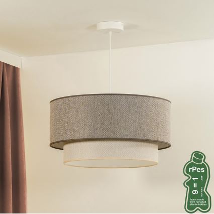 Duolla - Candeeiro suspenso BOHO ECO RECYCLING 1xE27/15W/230V diâmetro 45 cm castanho/creme