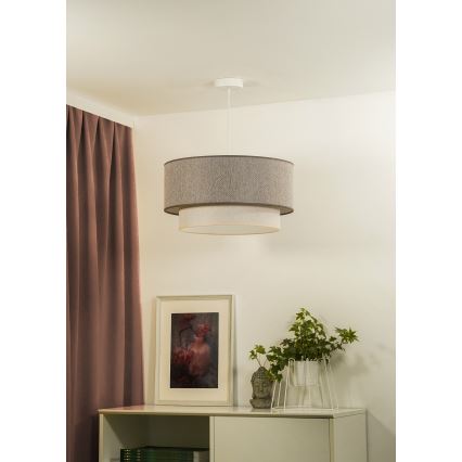Duolla - Candeeiro suspenso BOHO ECO RECYCLING 1xE27/15W/230V diâmetro 45 cm castanho/creme