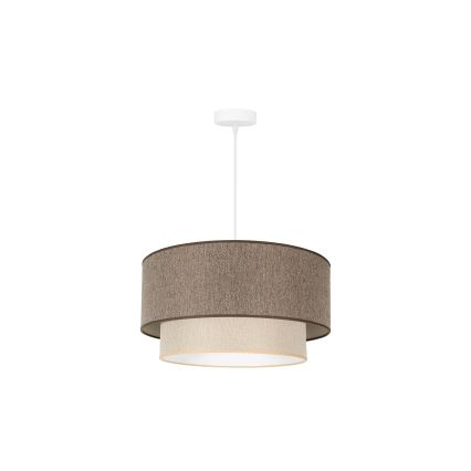 Duolla - Candeeiro suspenso BOHO ECO RECYCLING 1xE27/15W/230V diâmetro 45 cm castanho/creme