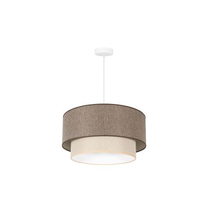 Duolla - Candeeiro suspenso BOHO ECO RECYCLING 1xE27/15W/230V diâmetro 45 cm castanho/creme