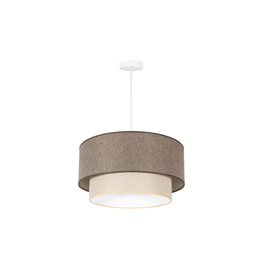 Duolla - Candeeiro suspenso BOHO ECO RECYCLING 1xE27/15W/230V diâmetro 45 cm castanho/creme