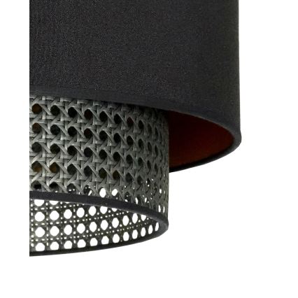 Duolla - Candeeiro suspenso BOHO RATTAN 1xE27/15W/230V diâmetro 45 cm preto