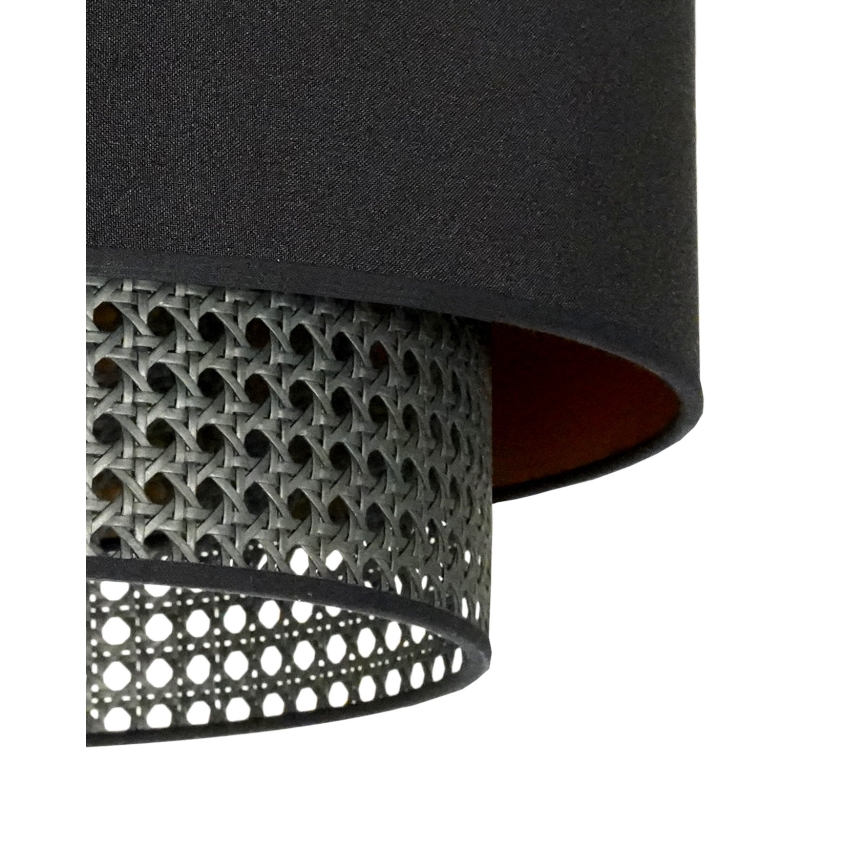 Duolla - Candeeiro suspenso BOHO RATTAN 1xE27/15W/230V diâmetro 45 cm preto