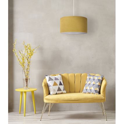 Duolla - Candeeiro suspenso BRISTOL 1xE27/15W/230V diâmetro 45 cm amarelo/branco