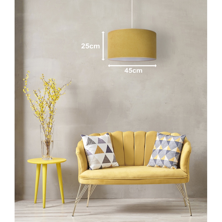 Duolla - Candeeiro suspenso BRISTOL 1xE27/15W/230V diâmetro 45 cm amarelo/branco