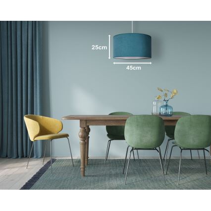 Duolla - Candeeiro suspenso BRISTOL 1xE27/40W/230V diâmetro 45 cm turquesa