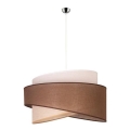 Duolla - Candeeiro suspenso BROOKLYN 1xE27/40W/230V diâmetro 50 cm castanho/bege/branco