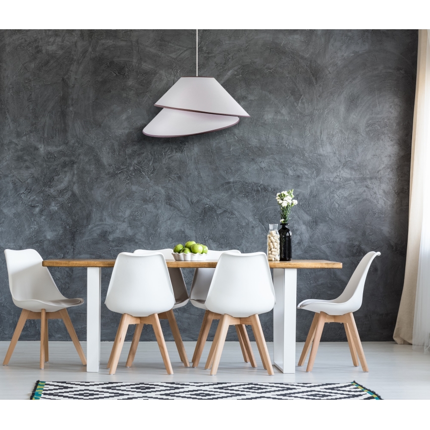 Duolla - Candeeiro suspenso COCO 1xE27/40W/230V diâmetro 50 cm branco