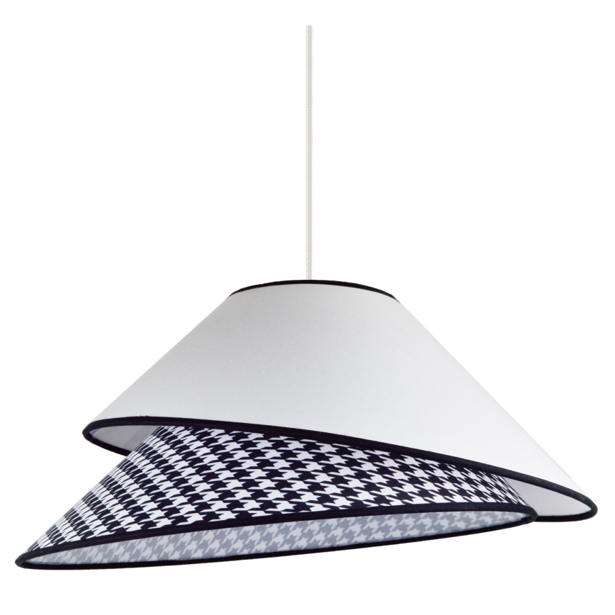 Duolla - Candeeiro suspenso COCO 1xE27/40W/230V diâmetro 50 cm branco/preto