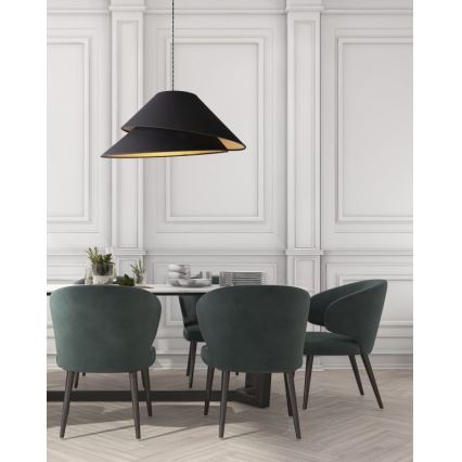 Duolla - Candeeiro suspenso COCO 1xE27/40W/230V diâmetro 50 cm preto