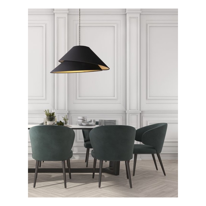 Duolla - Candeeiro suspenso COCO 1xE27/40W/230V diâmetro 50 cm preto