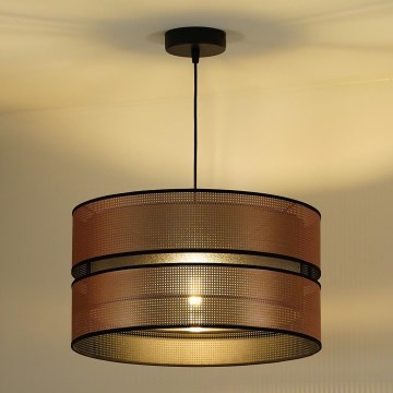 Duolla - Candeeiro suspenso COPPER SHINY 1xE27/15W/230V diâmetro 40 cm cobre/preto