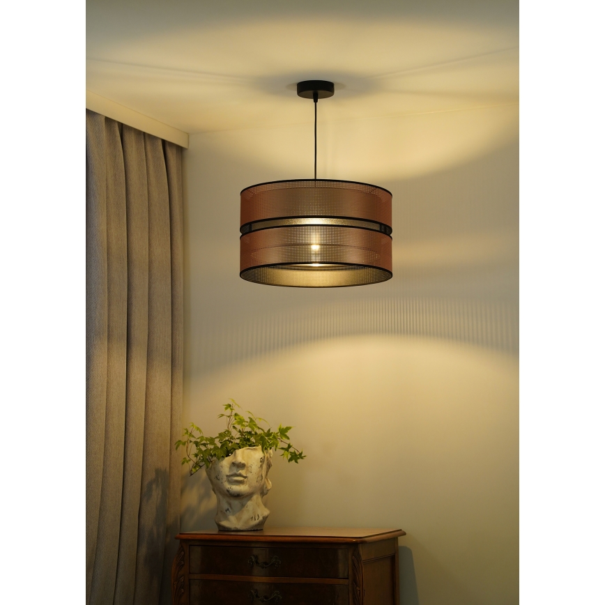 Duolla - Candeeiro suspenso COPPER SHINY 1xE27/15W/230V diâmetro 40 cm cobre/preto