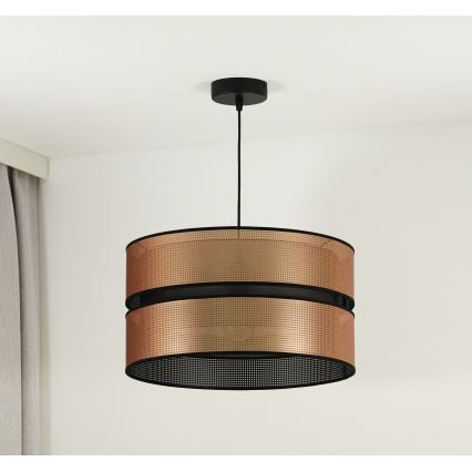 Duolla - Candeeiro suspenso COPPER SHINY 1xE27/15W/230V diâmetro 40 cm cobre/preto
