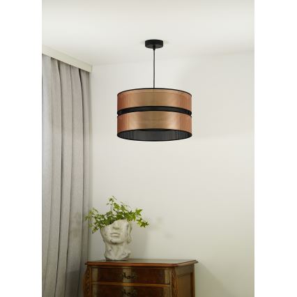 Duolla - Candeeiro suspenso COPPER SHINY 1xE27/15W/230V diâmetro 40 cm cobre/preto