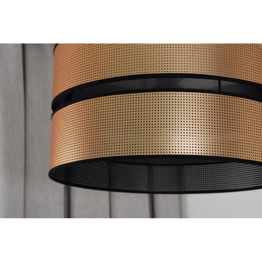 Duolla - Candeeiro suspenso COPPER SHINY 1xE27/15W/230V diâmetro 40 cm cobre/preto