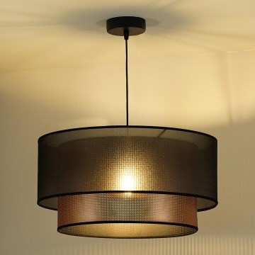 Duolla - Candeeiro suspenso COPPER SHINY 1xE27/15W/230V diâmetro 45 cm castanho/cobre