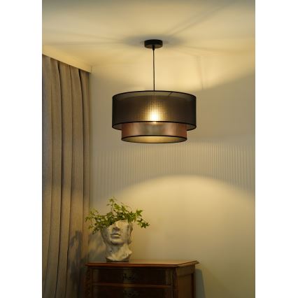 Duolla - Candeeiro suspenso COPPER SHINY 1xE27/15W/230V diâmetro 45 cm castanho/cobre