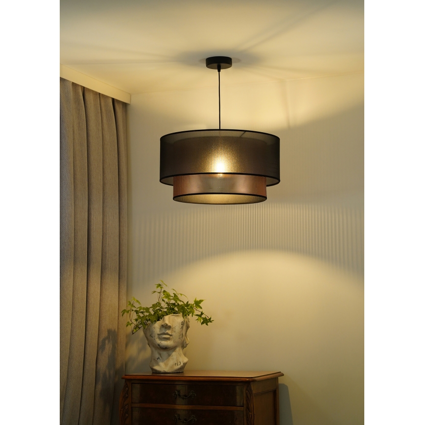 Duolla - Candeeiro suspenso COPPER SHINY 1xE27/15W/230V diâmetro 45 cm castanho/cobre