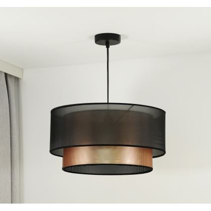 Duolla - Candeeiro suspenso COPPER SHINY 1xE27/15W/230V diâmetro 45 cm castanho/cobre