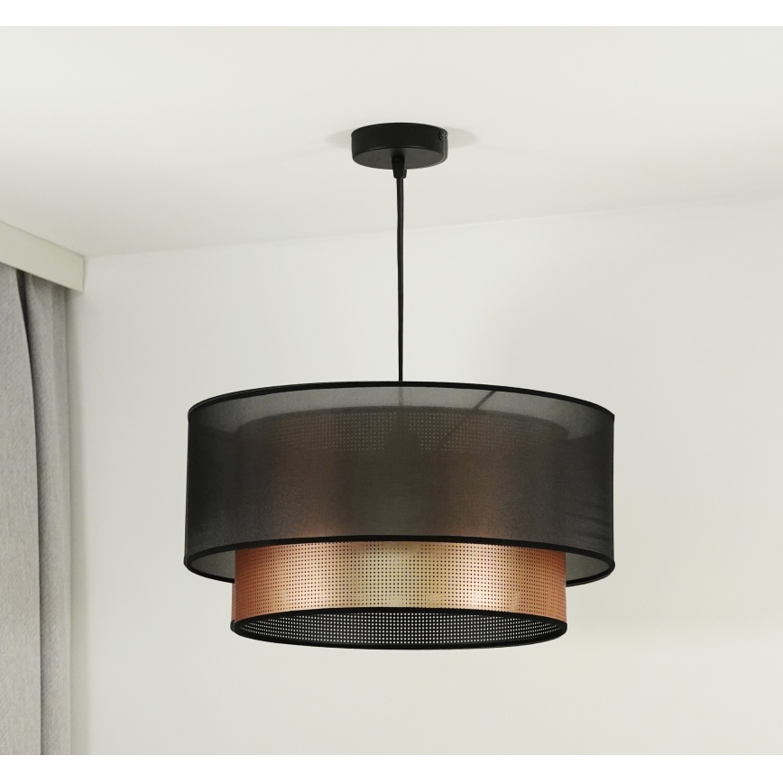 Duolla - Candeeiro suspenso COPPER SHINY 1xE27/15W/230V diâmetro 45 cm castanho/cobre