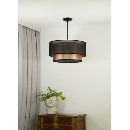 Duolla - Candeeiro suspenso COPPER SHINY 1xE27/15W/230V diâmetro 45 cm castanho/cobre