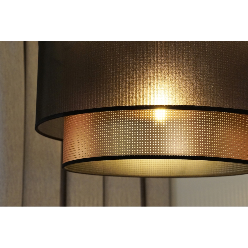 Duolla - Candeeiro suspenso COPPER SHINY 1xE27/15W/230V diâmetro 45 cm castanho/cobre