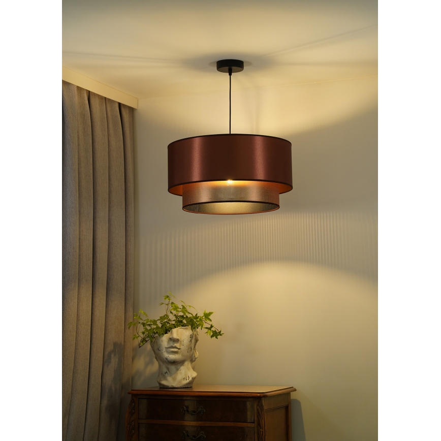Duolla - Candeeiro suspenso COPPER SHINY 1xE27/15W/230V diâmetro 45 cm cobre