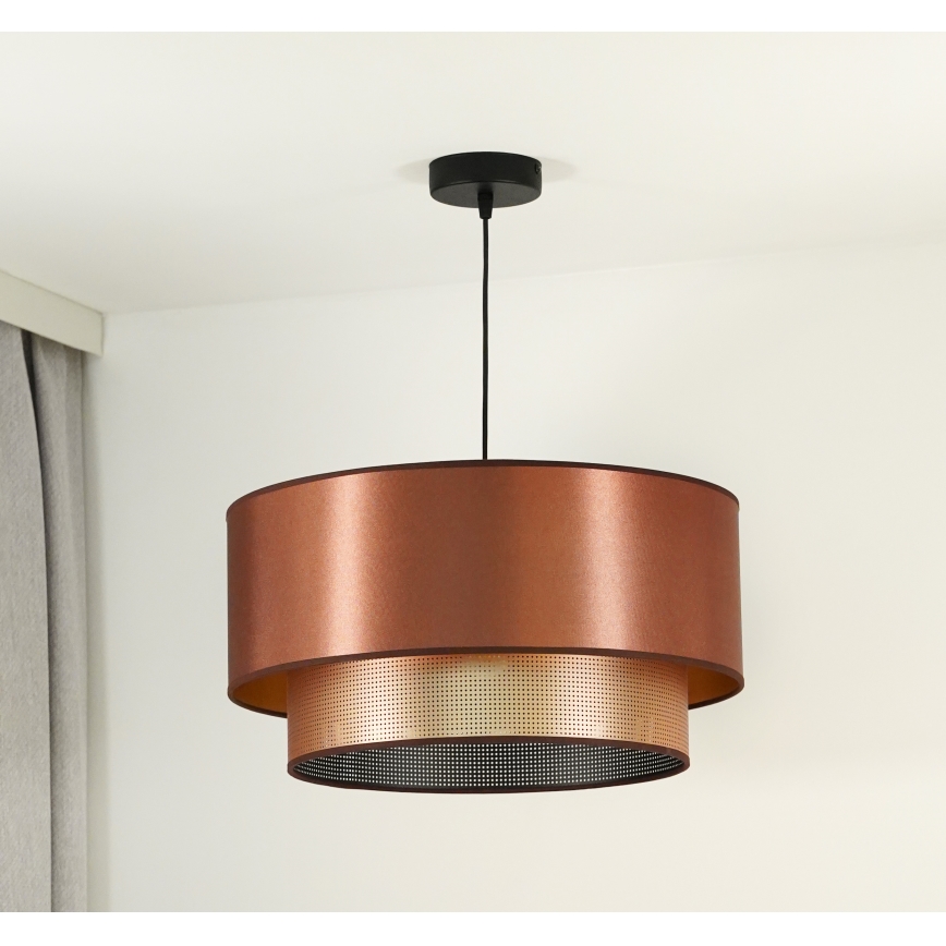 Duolla - Candeeiro suspenso COPPER SHINY 1xE27/15W/230V diâmetro 45 cm cobre