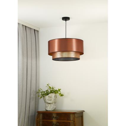 Duolla - Candeeiro suspenso COPPER SHINY 1xE27/15W/230V diâmetro 45 cm cobre