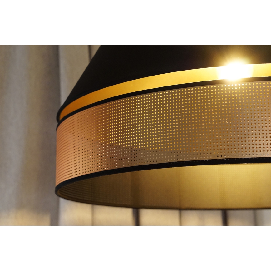 Duolla - Candeeiro suspenso COPPER SHINY 1xE27/15W/230V diâmetro 60 cm preto/cobre