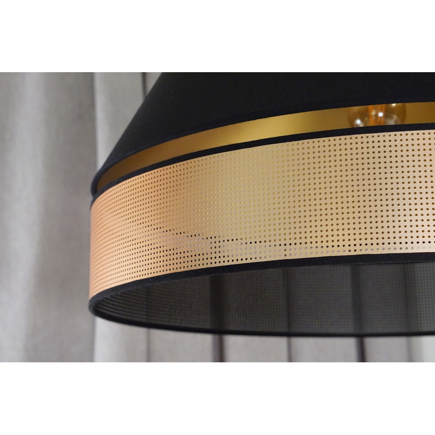 Duolla - Candeeiro suspenso COPPER SHINY 1xE27/15W/230V diâmetro 60 cm preto/cobre