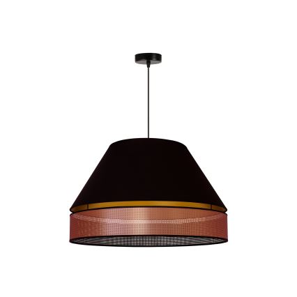 Duolla - Candeeiro suspenso COPPER SHINY 1xE27/15W/230V diâmetro 60 cm preto/cobre