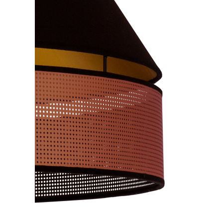 Duolla - Candeeiro suspenso COPPER SHINY 1xE27/15W/230V diâmetro 60 cm preto/cobre