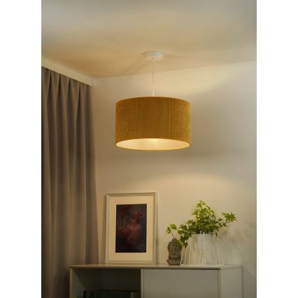 Duolla - Candeeiro suspenso CORDUROY 1xE27/15W/230V diâmetro 40 cm amarelo
