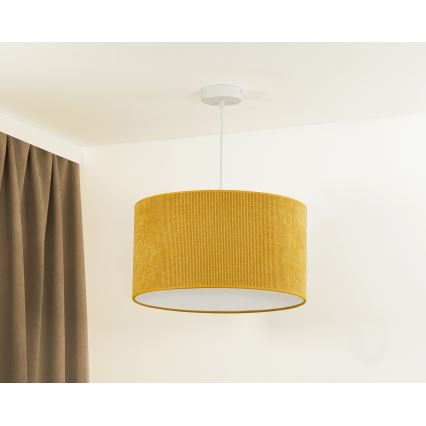Duolla - Candeeiro suspenso CORDUROY 1xE27/15W/230V diâmetro 40 cm amarelo