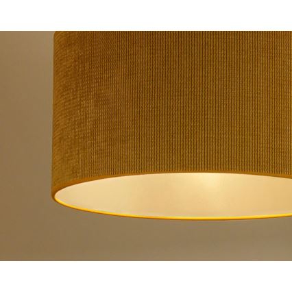 Duolla - Candeeiro suspenso CORDUROY 1xE27/15W/230V diâmetro 40 cm amarelo