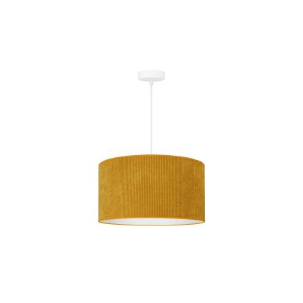 Duolla - Candeeiro suspenso CORDUROY 1xE27/15W/230V diâmetro 40 cm amarelo