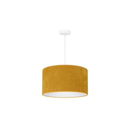 Duolla - Candeeiro suspenso CORDUROY 1xE27/15W/230V diâmetro 40 cm amarelo