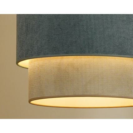 Duolla - Candeeiro suspenso CORDUROY 1xE27/15W/230V diâmetro 40 cm azul/bege