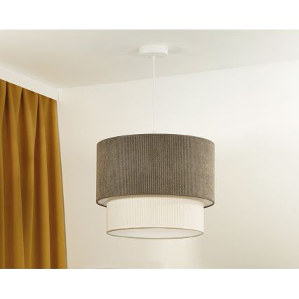 Duolla - Candeeiro suspenso CORDUROY 1xE27/15W/230V diâmetro 40 cm castanho/creme