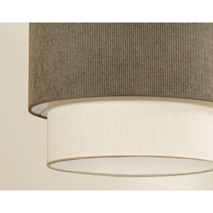 Duolla - Candeeiro suspenso CORDUROY 1xE27/15W/230V diâmetro 40 cm castanho/creme