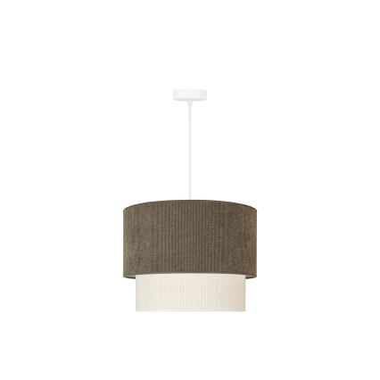 Duolla - Candeeiro suspenso CORDUROY 1xE27/15W/230V diâmetro 40 cm castanho/creme