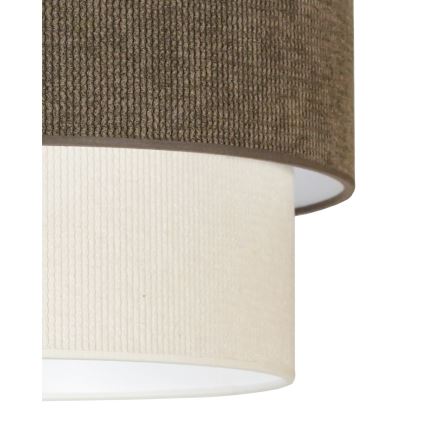 Duolla - Candeeiro suspenso CORDUROY 1xE27/15W/230V diâmetro 40 cm castanho/creme